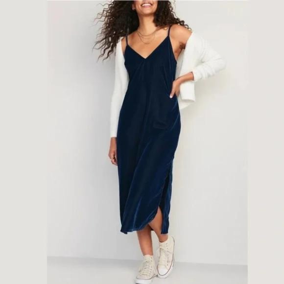 Old Navy Tie-Belt Midi Shirt Dress for Women New - Picture 2 of 4